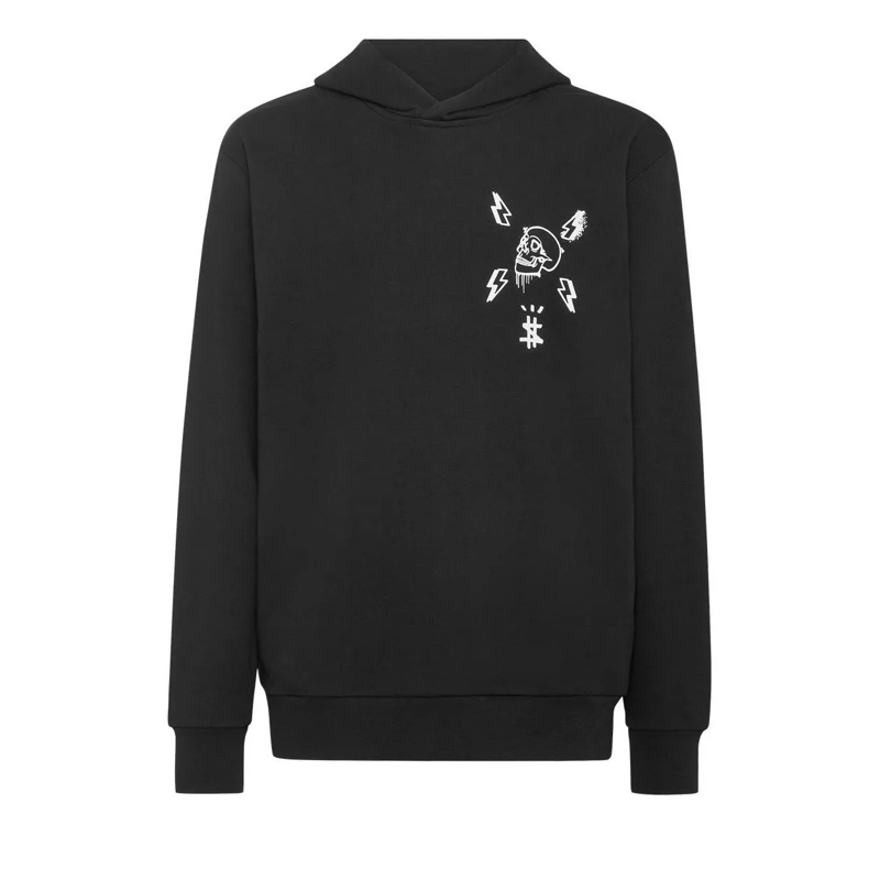 Philipp Plein Sweatshirt Hoodie Hexagon schwarz
