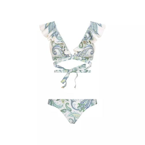 Zimmermann Ottie Wrap Ruffle Bikini Green 