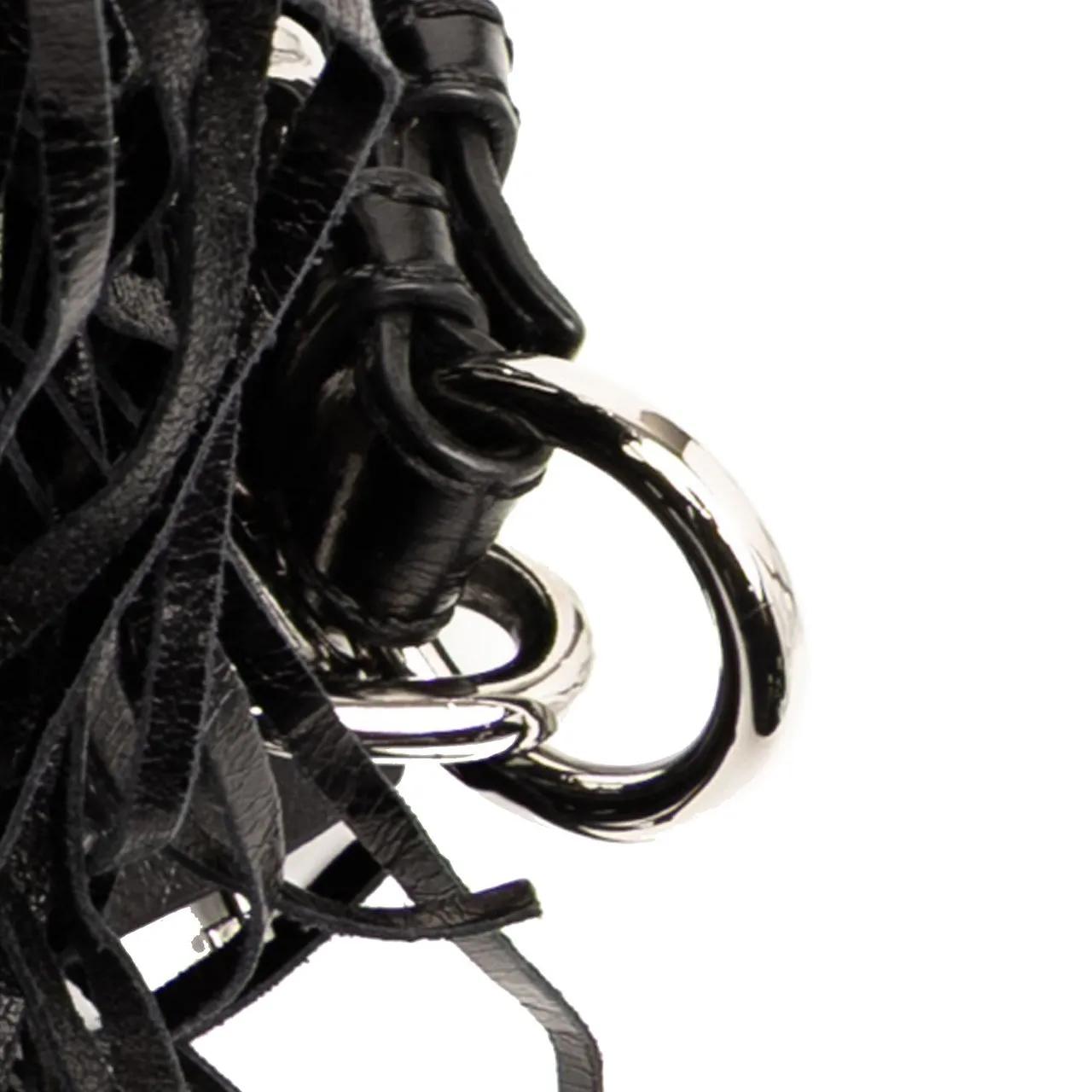 Thumbnail - Prada Hobo Bags - Vitello Shine Fringe Studded Flap Hobo - Gr. unisize - in Schwarz - für Damen