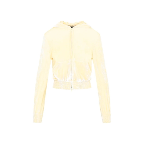 Balenciaga Hemden Fitted Zip-Up Cream Viscose Hoodie Neutrals