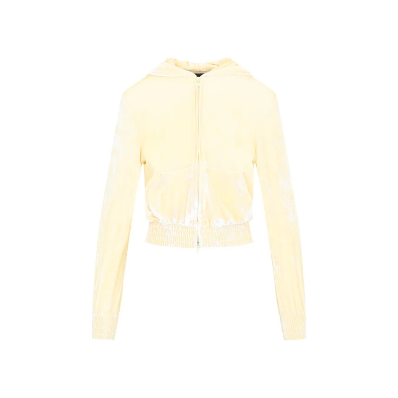 Balenciaga  Fitted Zip-Up Cream Viscose Hoodie Neutrals