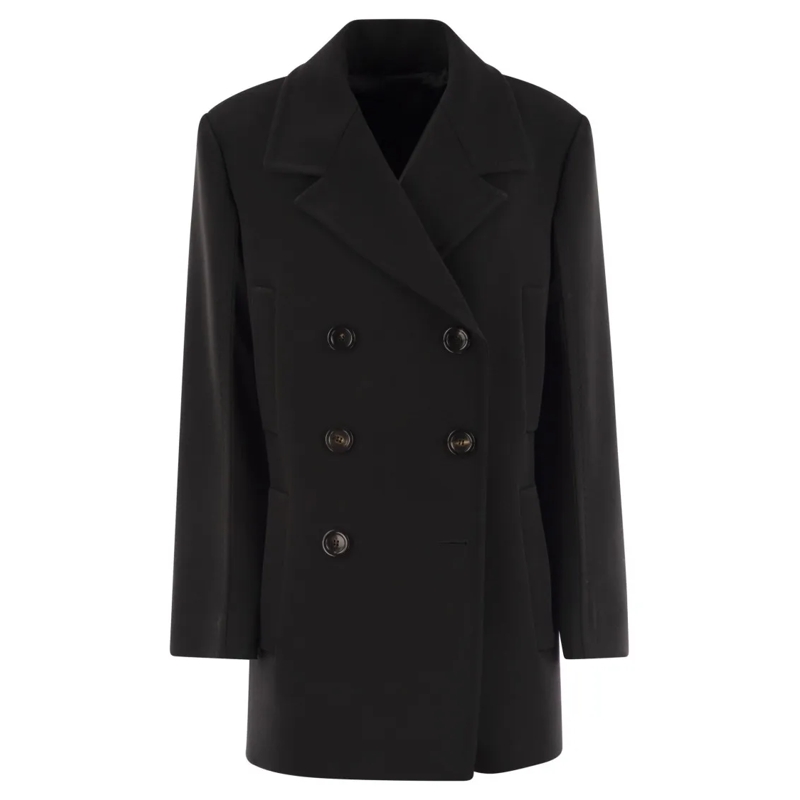 Max Mara Manteaux de tanche Janzir - Double-Breasted Cady Caban Black