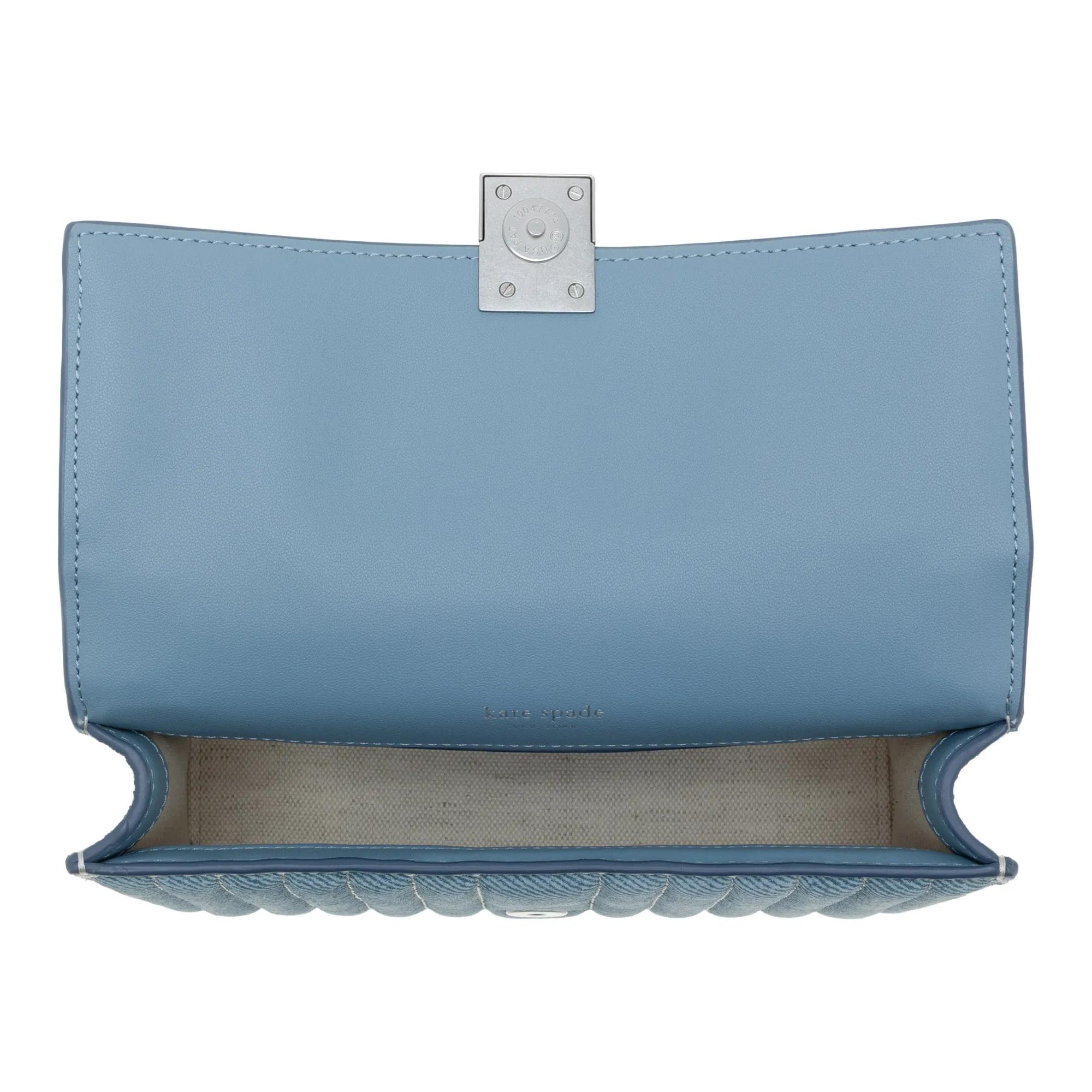 kate spade new york Crossbody bags Deco Quilted Denim Suede Mini Flap Chain Crossbody in blauw