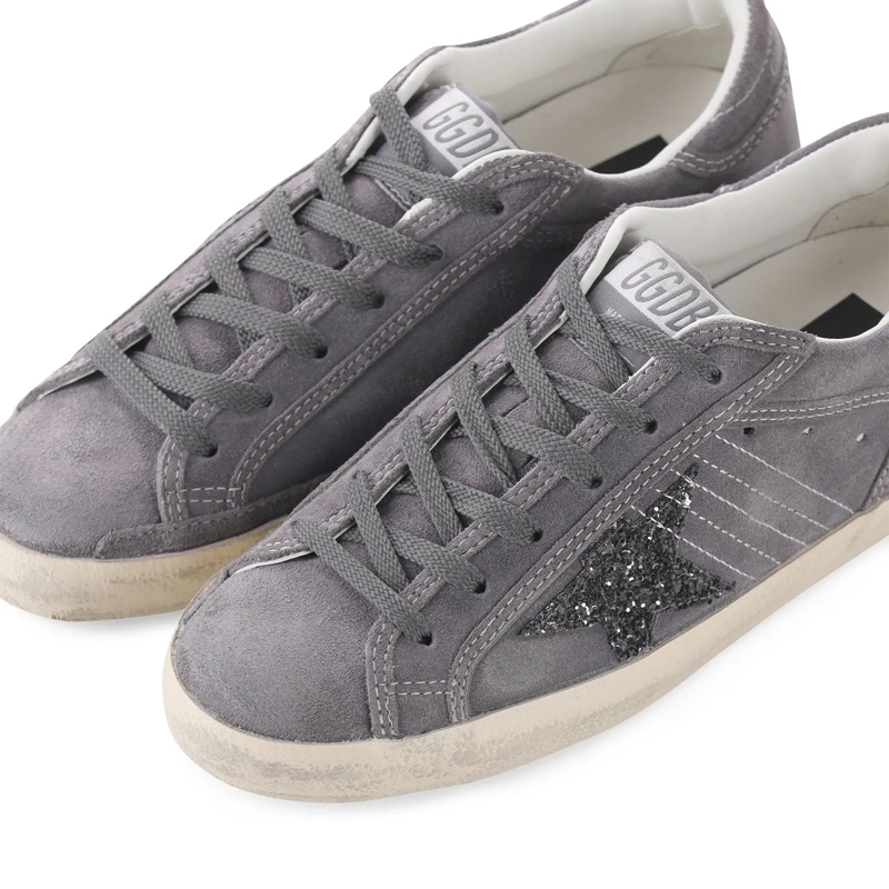 Golden Goose Schnürschuhe Super Star Grey Suede Sneakers Grey(Image 4)