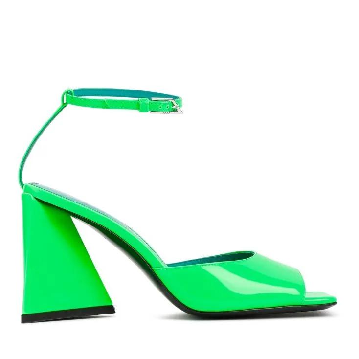 Thumbnail - The Attico Sandalen - Green Leather Piper Sandal - Gr. 37,5 (EU) - in Grün - für Damen