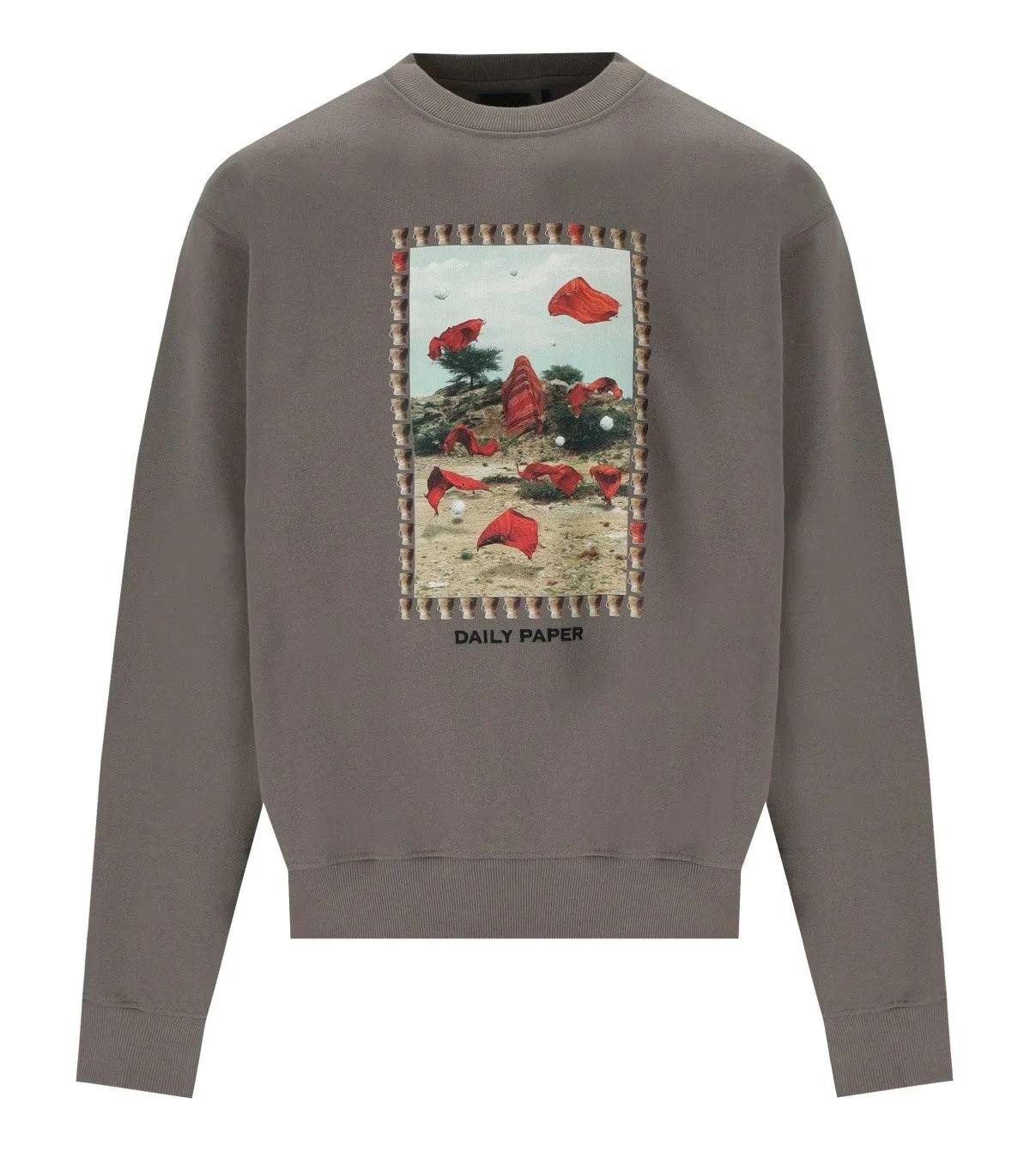 Daily Paper - DAILY PAPER RASHAD TAUPE SWEATSHIRT - Größe M - braun