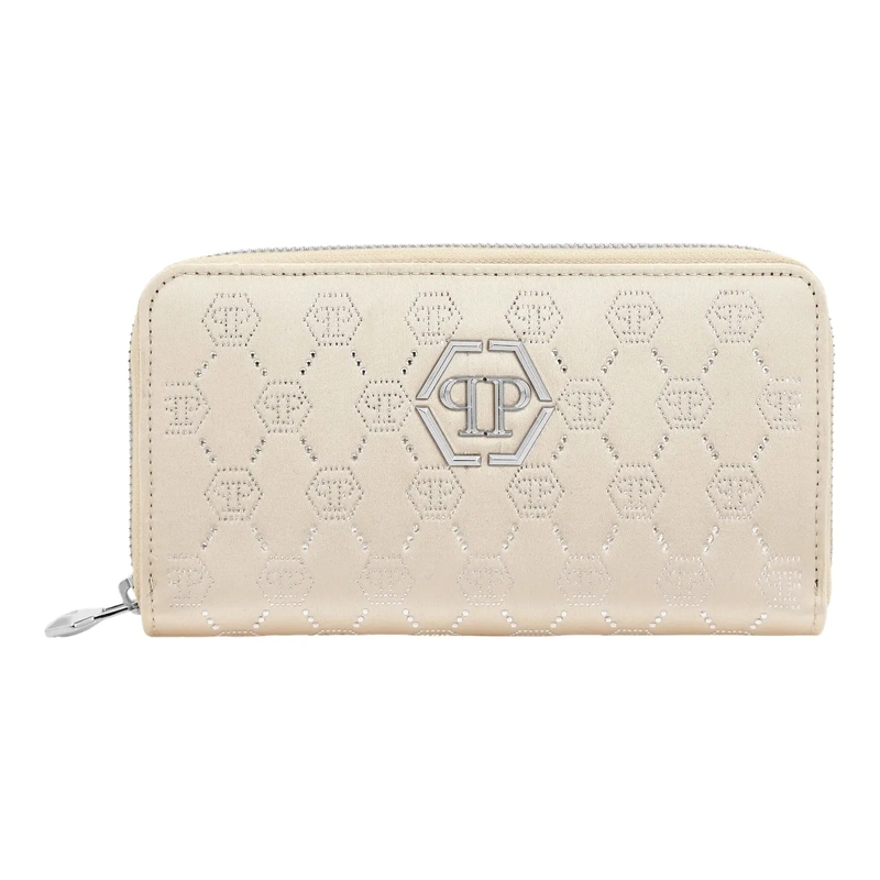 Philipp Plein Geldbörse Brieftasche Mit Reißverschluss beige