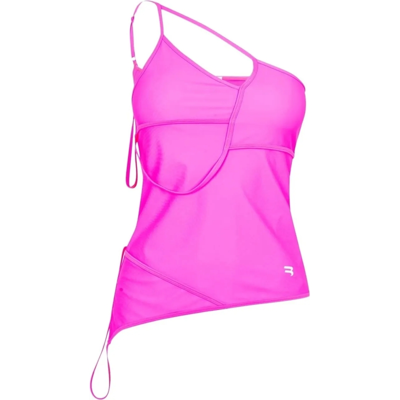Balenciaga T-shirt Asymmetric Strap Top rose