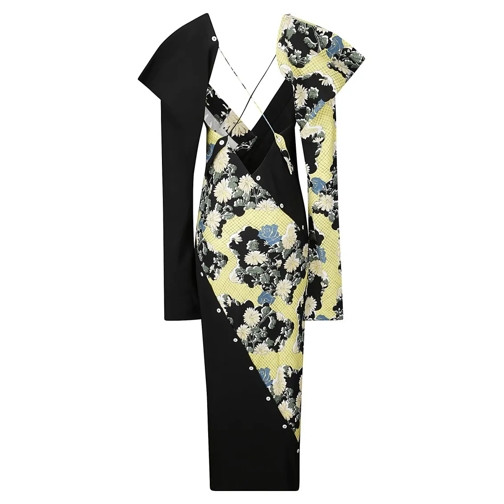 Setchu Midi-Kleider Printed Silk Button Dress Black (Image 2)