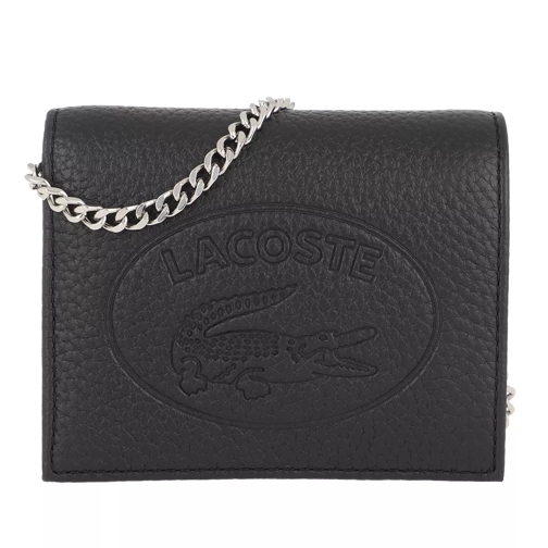Lacoste Croco Crew Phone Wallet Black Wallet On A Chain