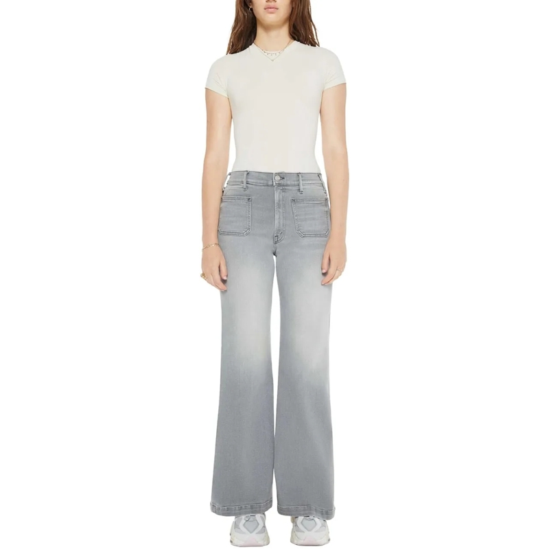Mother Jeans à jambe droite Hustler Roller Patch blau