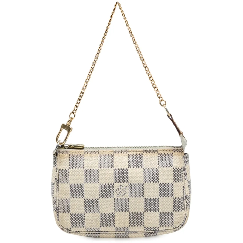 Louis Vuitton Tote Damier Azur Mini Pochette Accessoires weiß