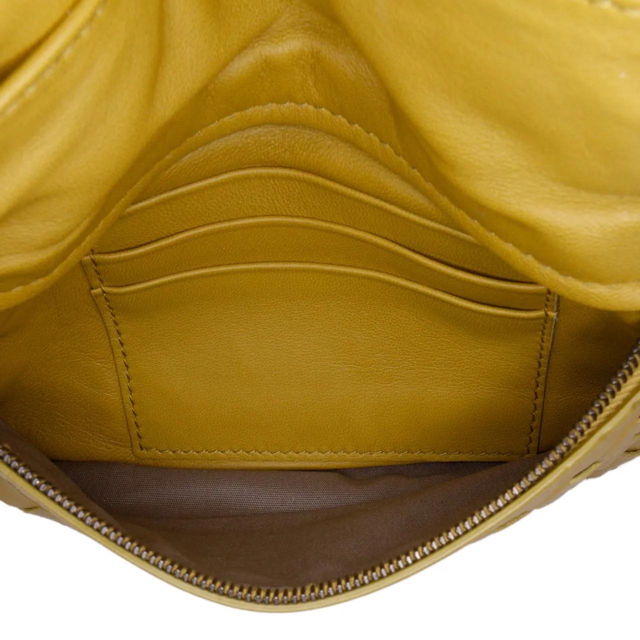 Thumbnail - Bottega Veneta Hobo Bags - Mini Nappa Intrecciato Expandable Chain Flap Cross - Gr. unisize - in Gelb - für Damen