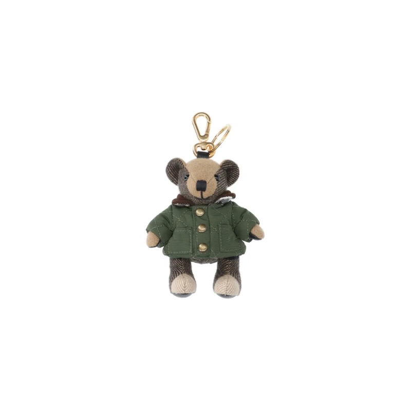 Burberry  Cashmere Teddy Bear Keyring Charm Green