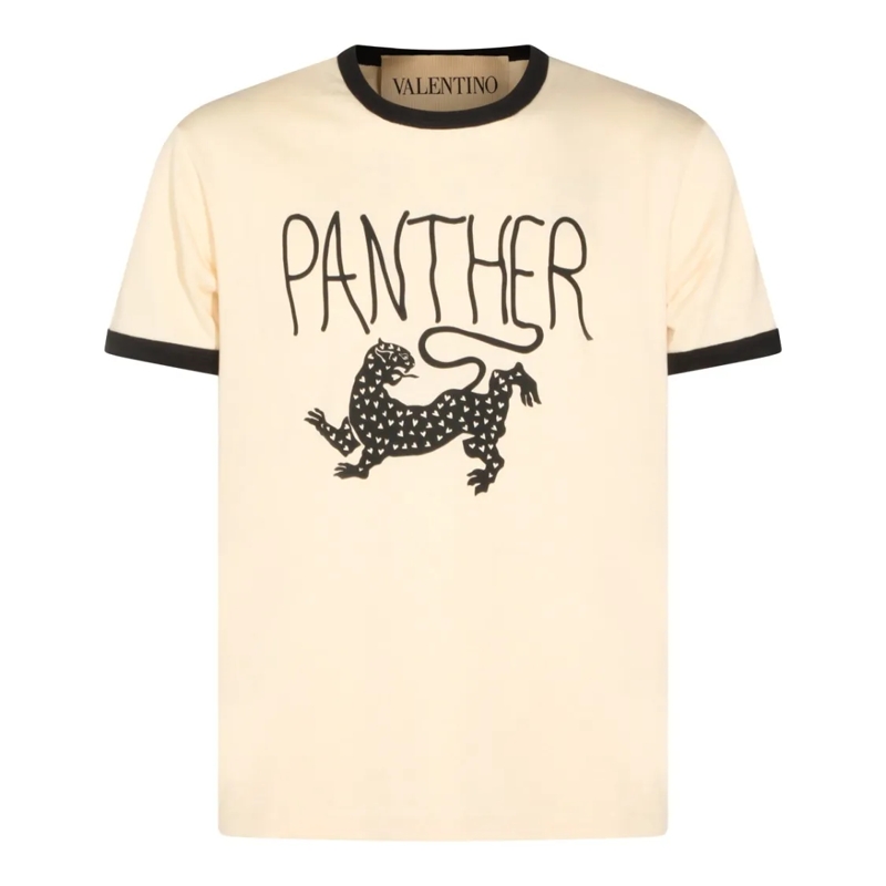 Valentino Garavani T-shirt Beige Cotton T-Shirt Neutrals