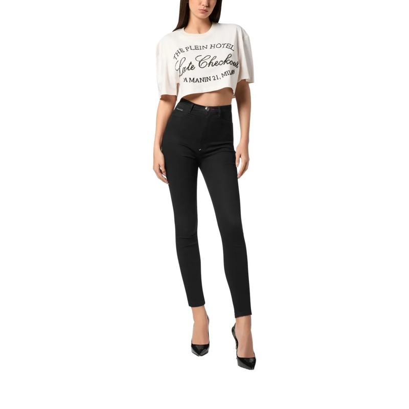 Philipp Plein T-Shirt T-Shirt Rundhalsausschnitt Ls Crystal Verziert weiss(Image 3)
