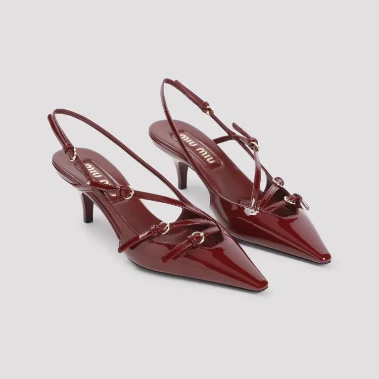 Thumbnail - Miu Miu Hohe Schuhe - Porpora Patent Calf Leather Pumps - Gr. 36 (EU) - in Rot - für Damen