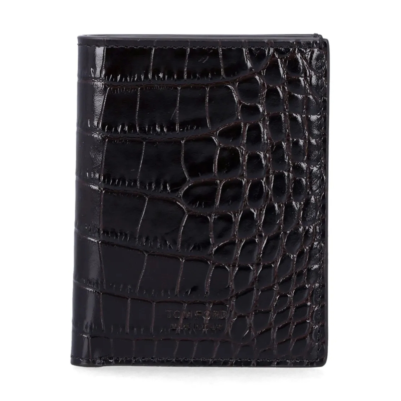 Tom Ford Geldbörse Croc Leather Cardholder Black