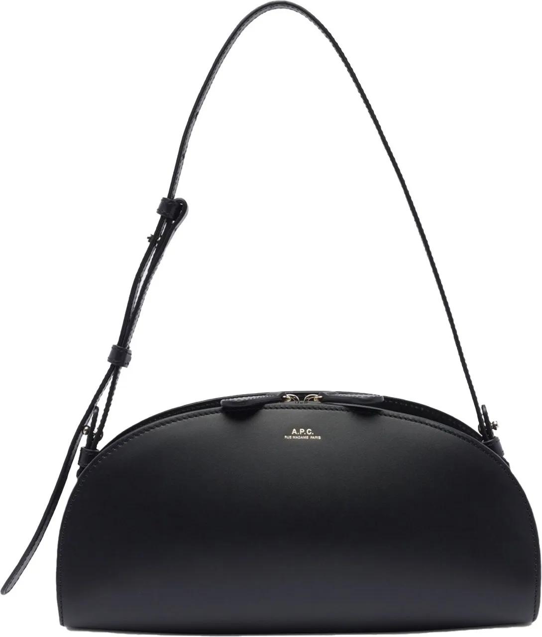 A.P.C. Hobo Bags - Sac Demi-Lune - Gr. unisize - in Schwarz - für Damen - aus Leder & Textil & Leder