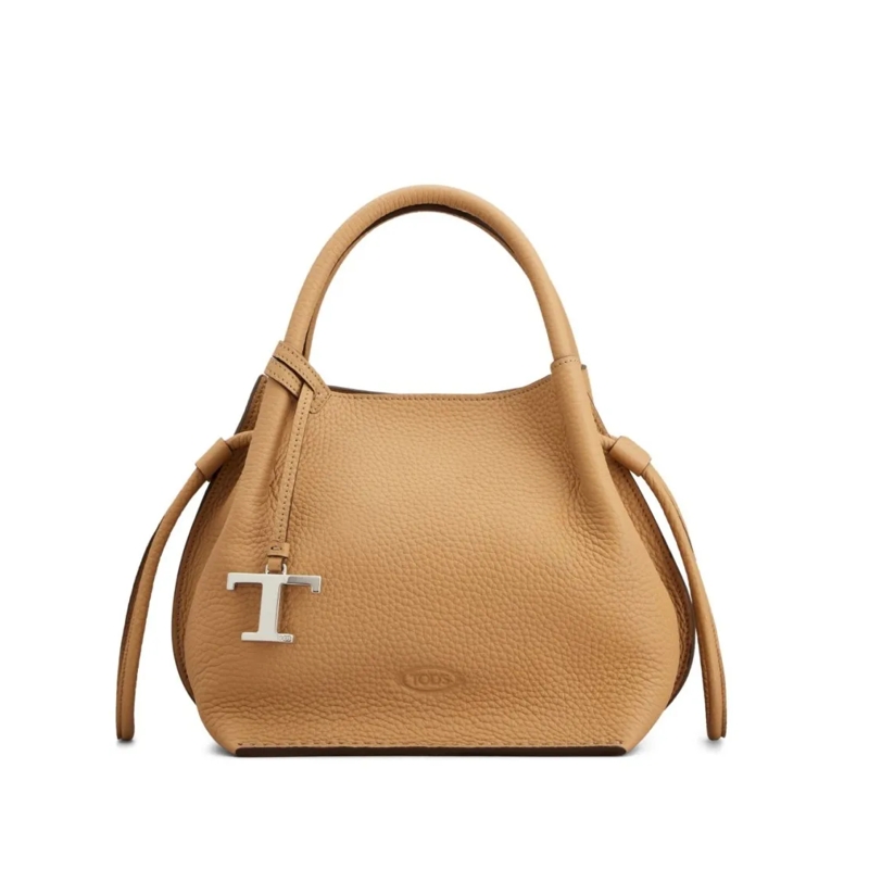 Tod's Sac à bandoulière Textured Leather Handbag Neutrals