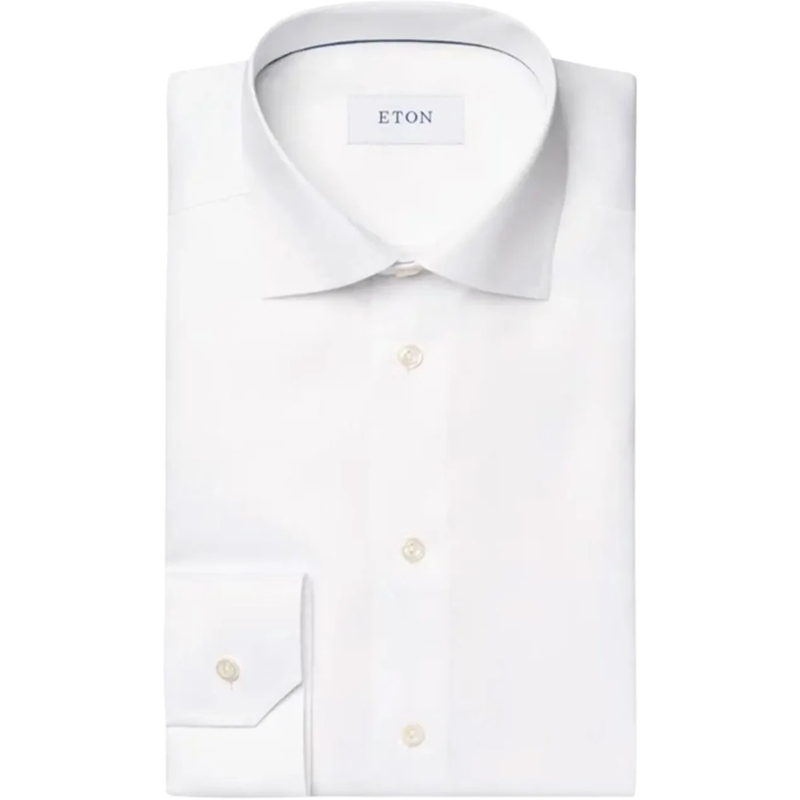 Eton Polohemd Contemporary-Fit Twillhemd Weiß(Image 5)