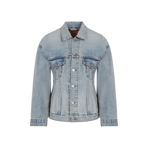 Balenciaga Jeans-Jacken Hourglass Light Indigo Cotton Jacket Blue