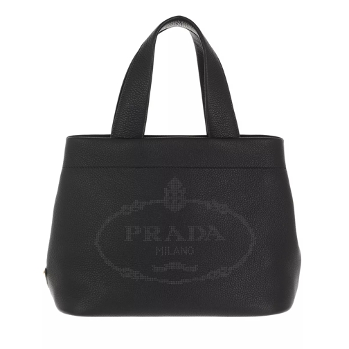 Prada Medium Shopping Bag Black Rymlig shoppingväska