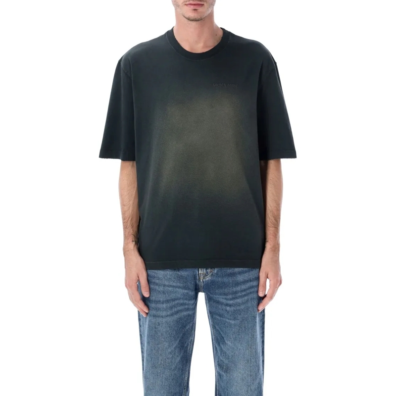 Golden Goose T-shirt Black Cotton Logo T-Shirt Black