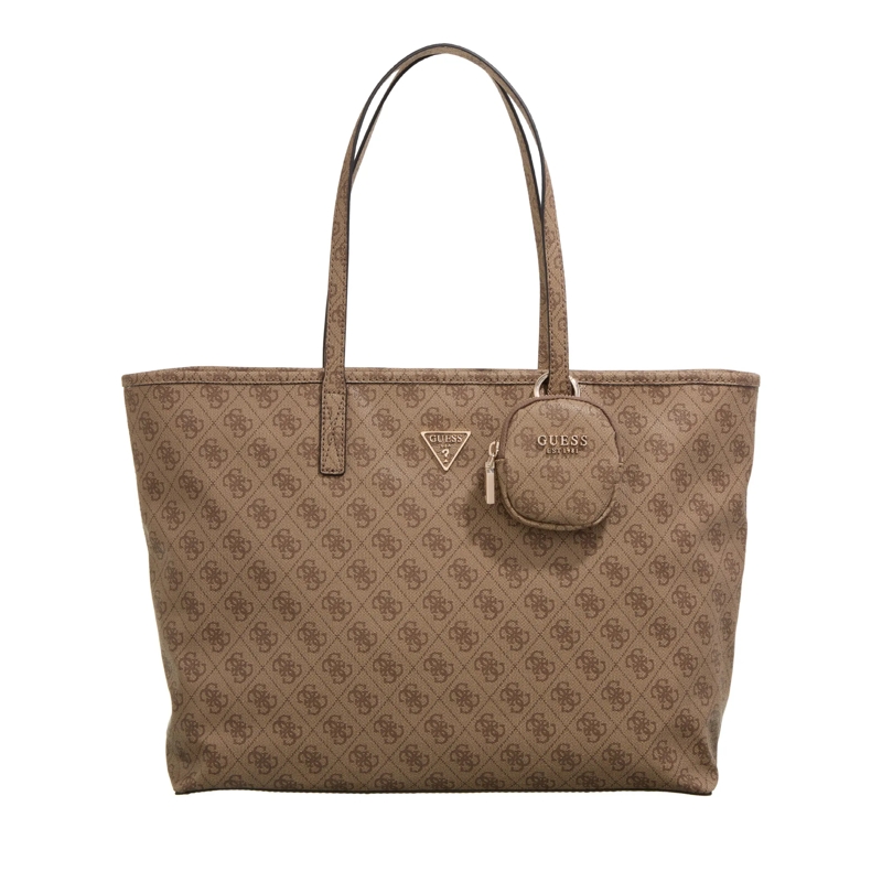 Guess Shopper Power Play Large Tech Tote Latte Logo