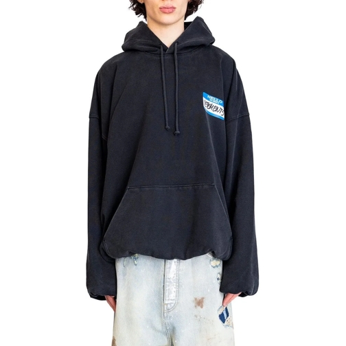 Vetements Sweatshirts MY NAME STICKER CROPPED BOXY HOODIE BLACK mehrfarbig