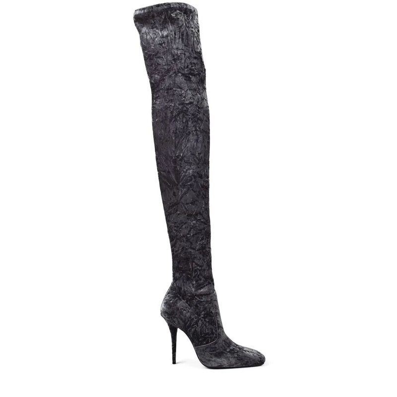 Saint Laurent Stiefel Talia Thigh-High Boots Black
