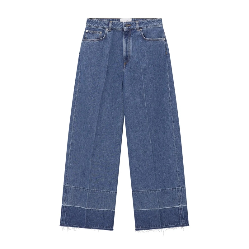 Givenchy Jeans Wide-Leg Jeans mit Fransen blau