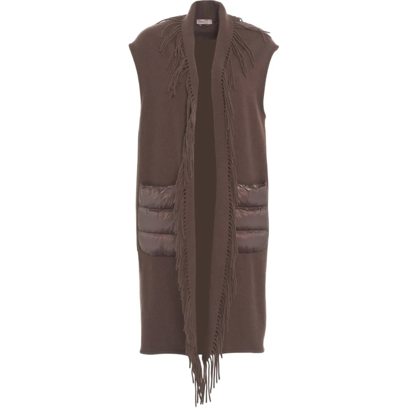 Herno  Vest with fringe detail braun
