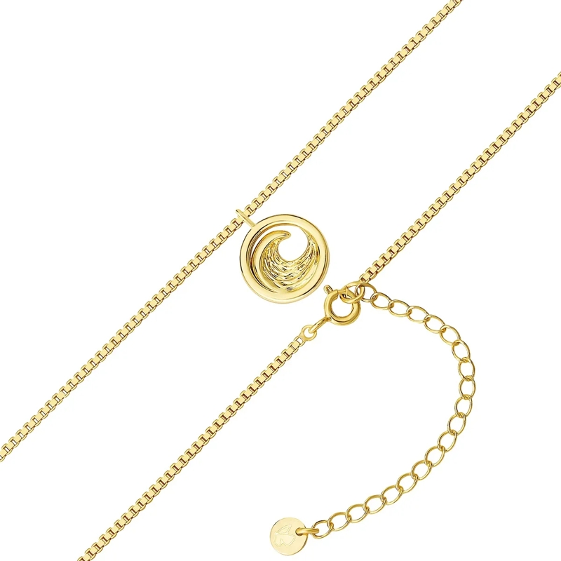 Glanzstücke München Mittellange Halskette Sterling Silber Halskette Welle gold(Image 3)