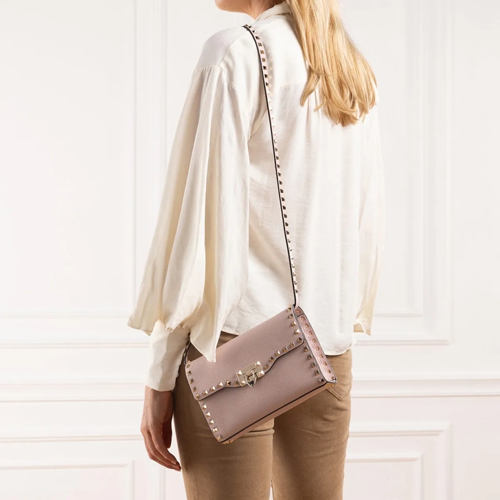 Valentino Garavani Small Shoulder Bag Rockstud Rose Quartz Crossbody Bag