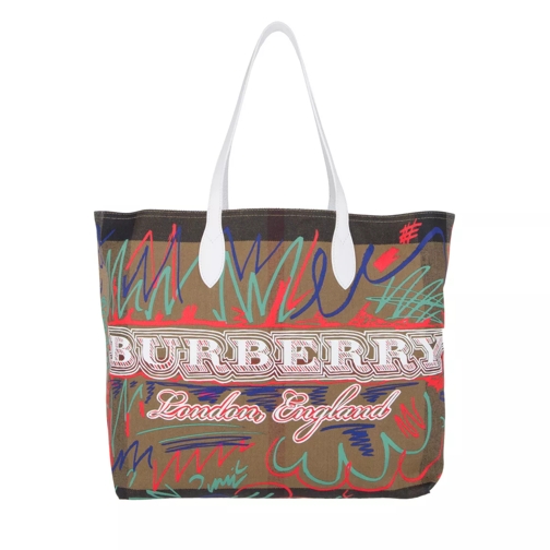 Burberry Doodle Marmaking Reversible Canvas Tote Large Trans White Shopper
