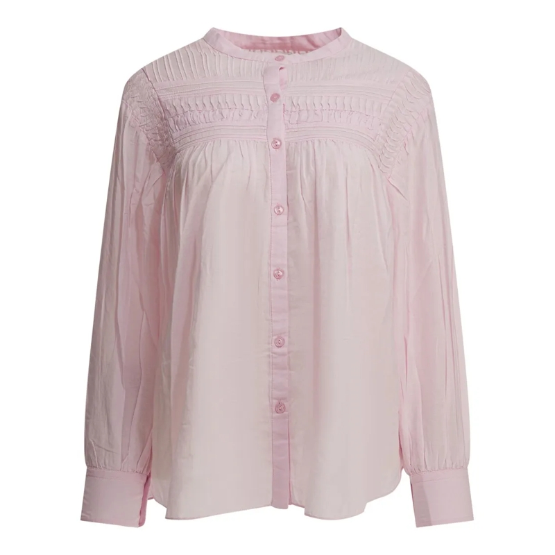 Etoile Isabel Marant Blouse Light Pink Blouse With Pintuck And Ruffle Detailin Pink