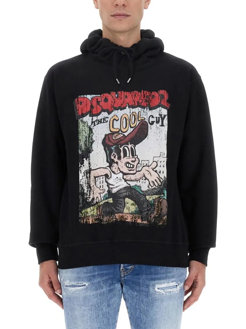 Thumbnail - Dsquared2 - Relaxed Fit Black Sweatshirt - Größe S - schwarz