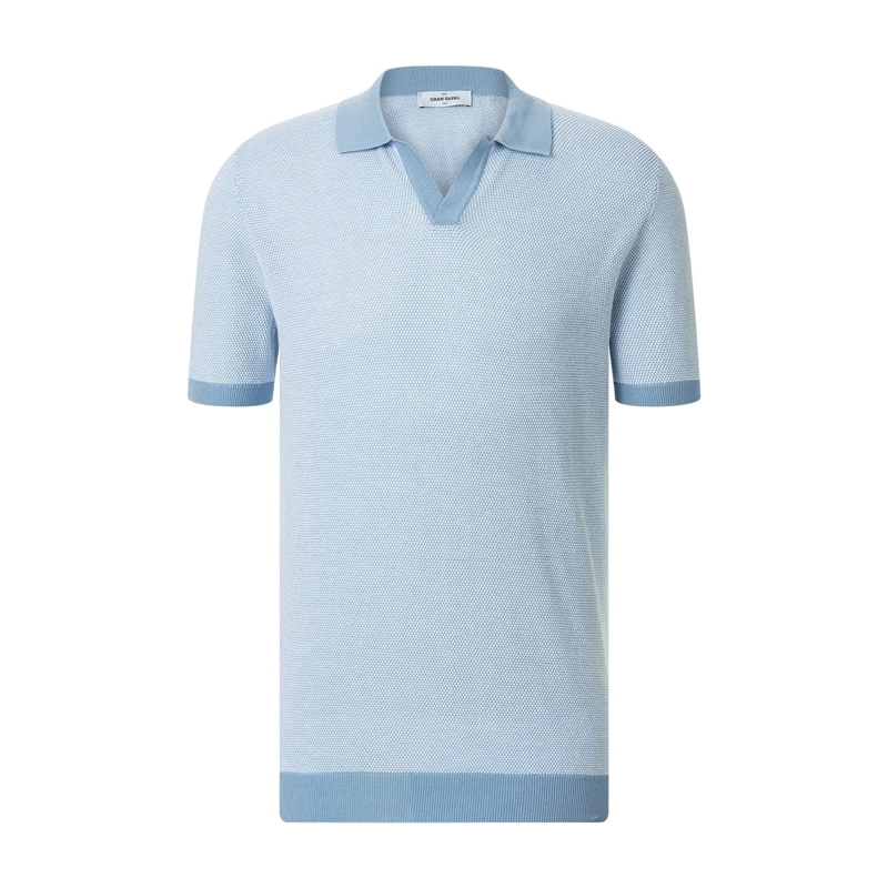 Gran Sasso Poloshirt Poloshirt aus Baumwollstrick blau(Image 3)