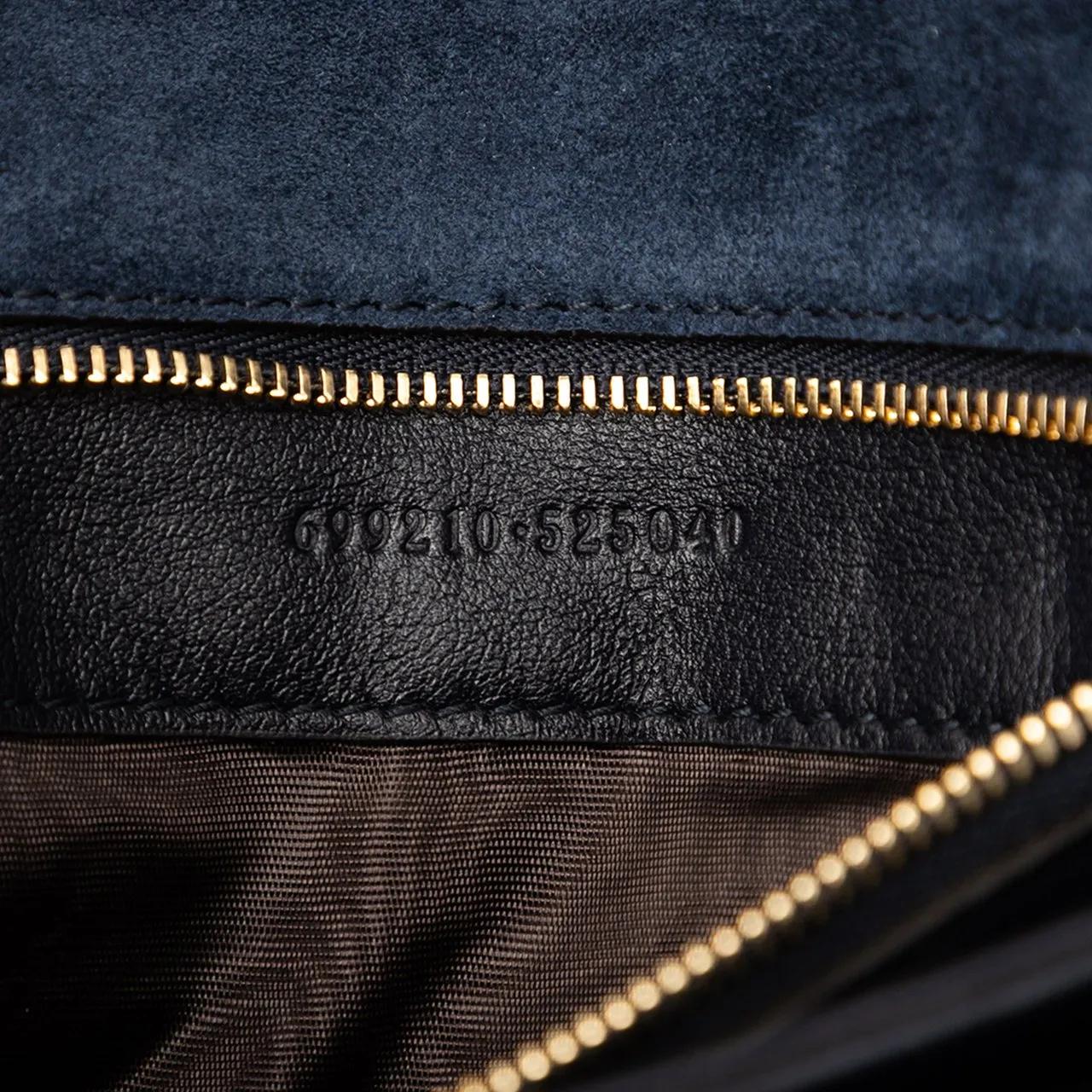 Thumbnail - Gucci Hobo Bags - Medium Suede Blondie Crossbody - Gr. unisize - in Blau - für Damen