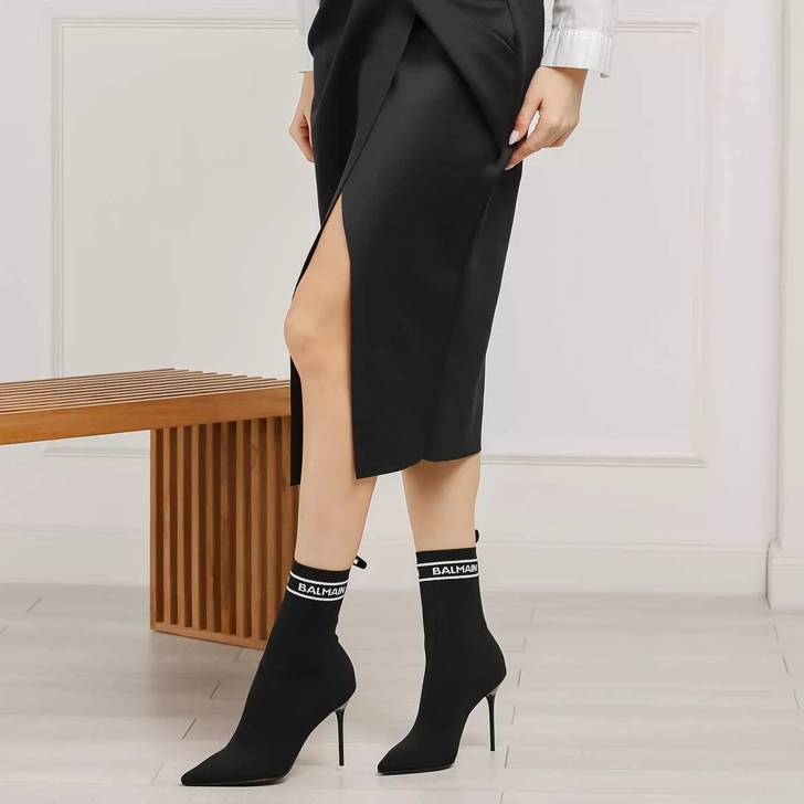 Balmain Skye stretch mesh ankle boots Black Hoge Hak