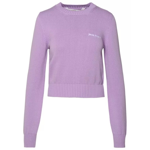 Palm Angels Lilac Cotton Sweater Purple 