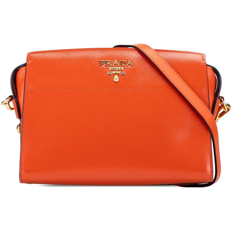 Prada Sac à bandoulière Saffiano Vernice Esplanade Crossbody orange
