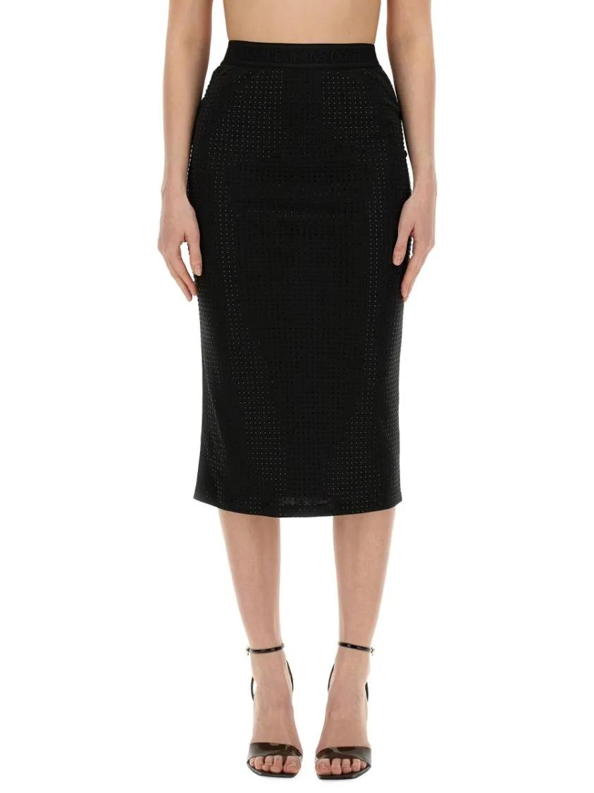 Thumbnail - Versace Jeans Couture - Crystal Skirt - Größe 42 - schwarz