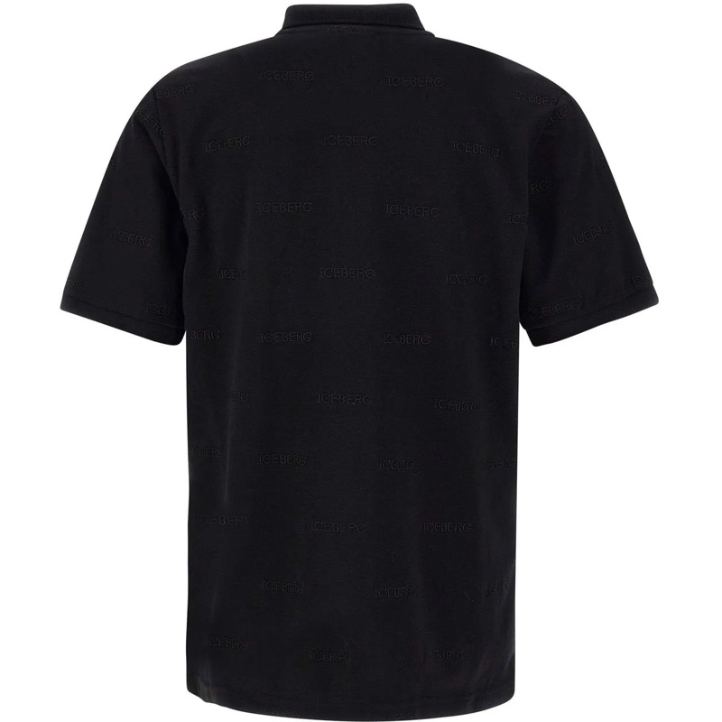 Iceberg T-Shirt Polo shirt with allover logo schwarz(Image 14)