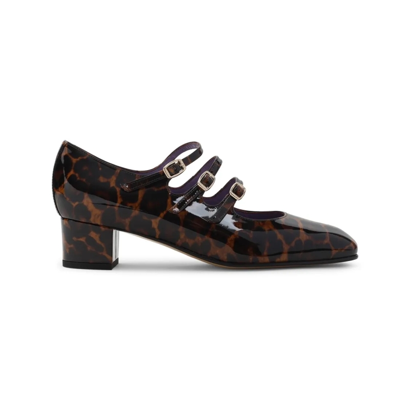 Carel Paris Pumps Leopard Patent Leather Mary Jane Pumps Animal