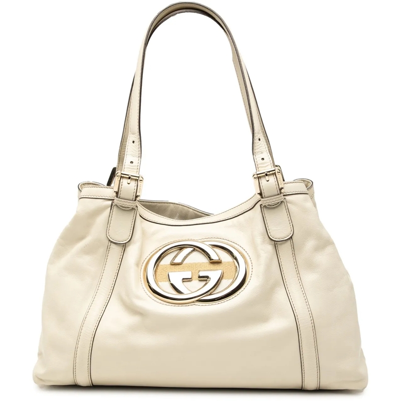Gucci Shopper Leather Dialux Britt Tote weiß