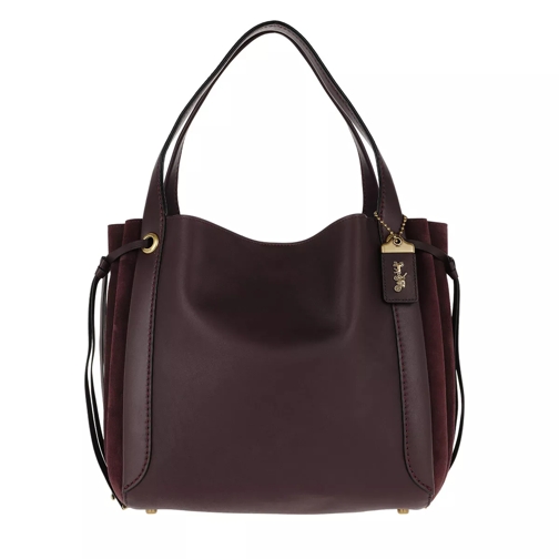 Coach Mixed Leather With Suede Harmony Hobo Red Rymlig shoppingväska