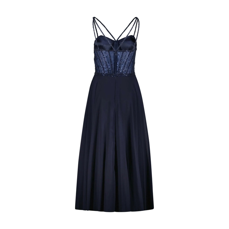 SWING Maxi-jurk Cocktailkleid mit Paillettenbesatz blau(Image 2)