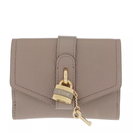Chloé Aby Tri-Fold Wallet Calf Leather Motty Grey Vikbar plånbok